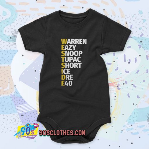 Westside Rap Tupac Dre E40 Snoop Cool Baby Onesie