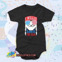 Willie Nelson Love The USA Cool Baby Onesie