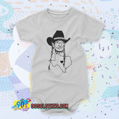 Willie Nelson Texas Love Custom Baby Onesie