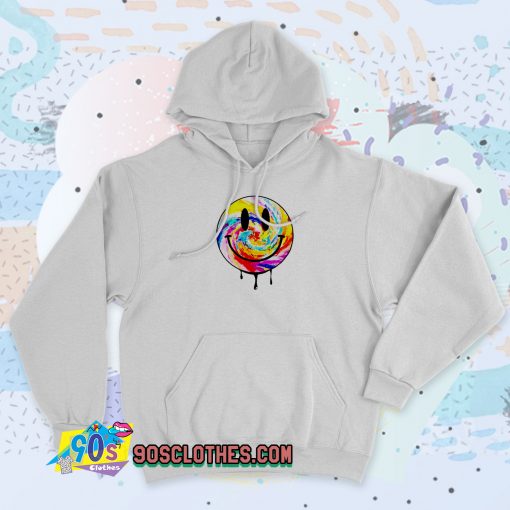 Acid Dripping Smiley Face Tie Dye 90s Hoodie