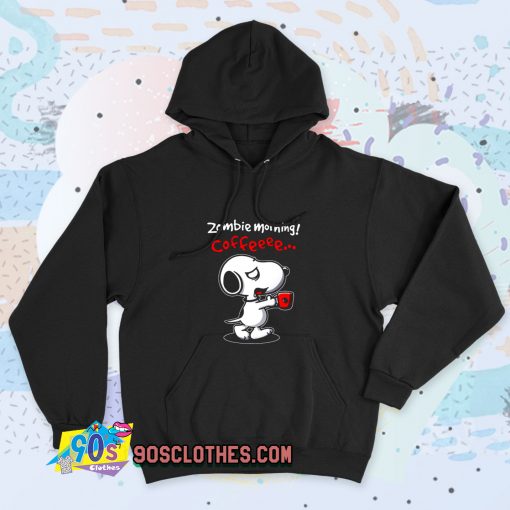 New Snoopy Zombie Morning Coffee Quote Hoodie