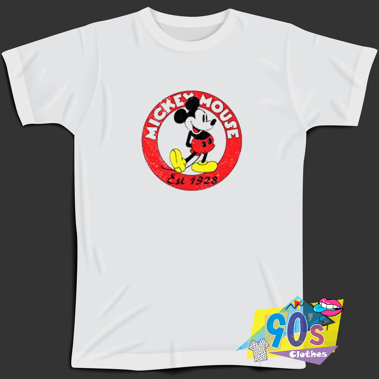 Vintage Disney Mickey Mouse Est 1928 T Shirt - 90sclothes.com