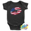 4Th Of July Kiss Lips Flag Baby Onesie