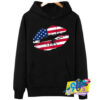 4Th Of July Kiss Lips Patriotic Art Hoodie