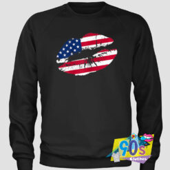 4Th Of July Sexy Kiss Lips Graphic Sweatshirt