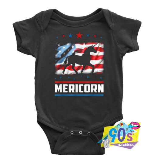 American Flag Unicorn Independence Day Baby Onesie