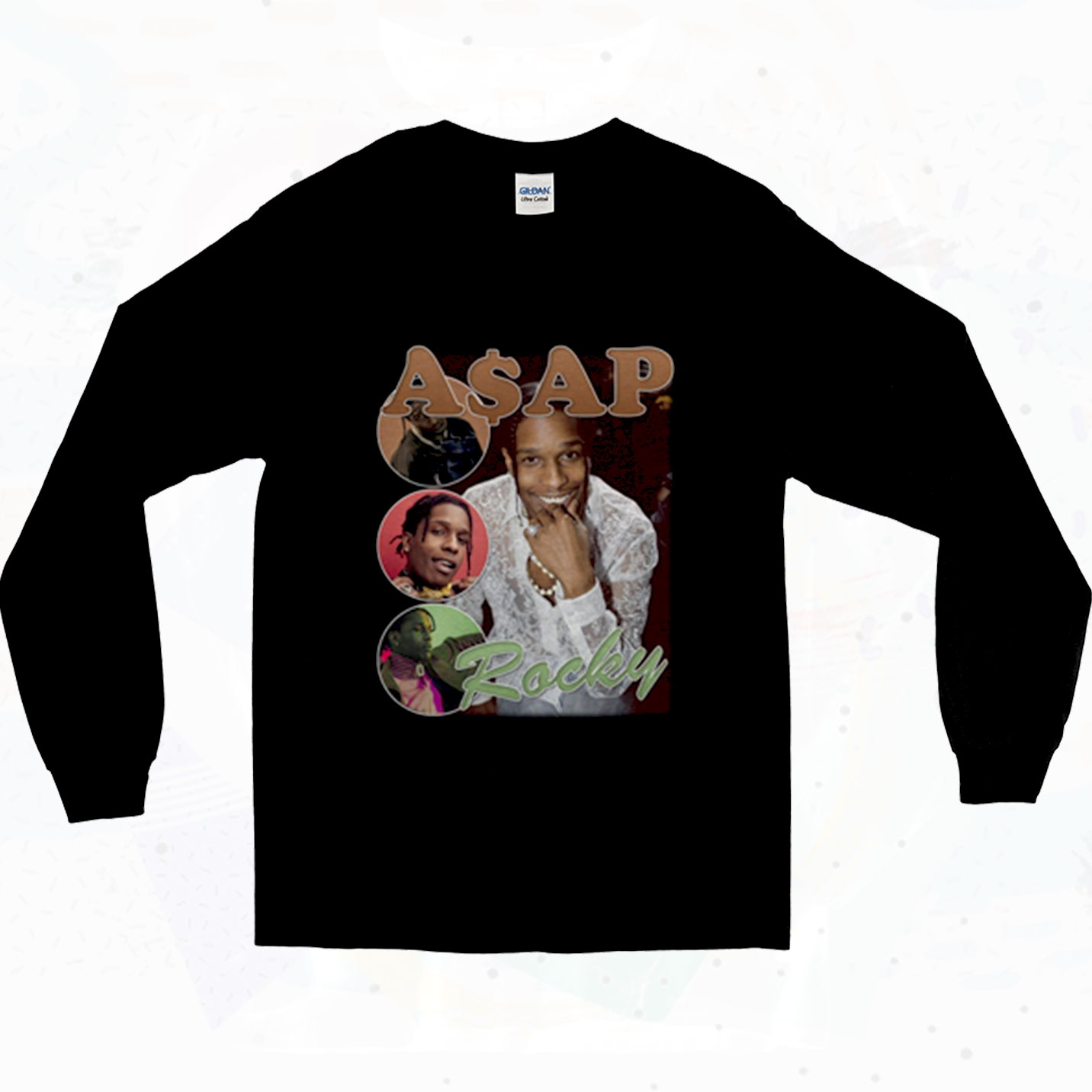 Asap Rocky Photoshoot 90s Long Sleeve Style - 90sclothes.com
