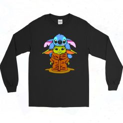 Baby Stitch And Baby Yoda Are Friends 90s Long Sleeve Style