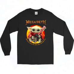 Baby Yoda Hug Guitar Megadeth Killing Is My Business 90s Long Sleeve Style