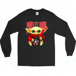 Baby Yoda Hug Motley Crue 90s Long Sleeve Style