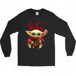 Baby Yoda Hug Pink Floyd Guitar 90s Long Sleeve Style