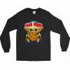 Baby Yoda Hug Pizza Papa Johns 90s Long Sleeve Style