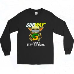 Baby Yoda Subway I Cant Stay At Home 90s Long Sleeve Style