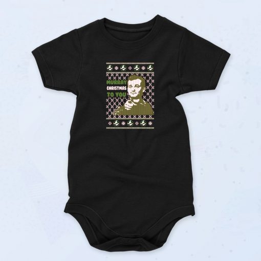 Black Bill Murray Christmas To You Funny Baby Onesie