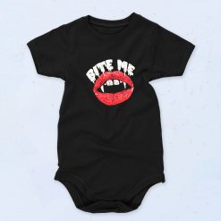 Black Bite Me Vampire Funny Baby Onesie