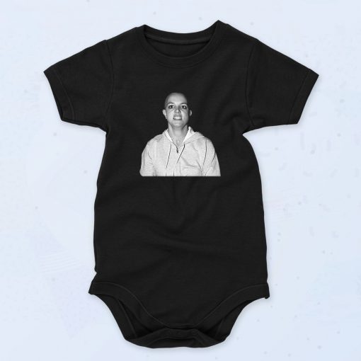 Black Britney Spears Shaved Head Black Funny Baby Onesie