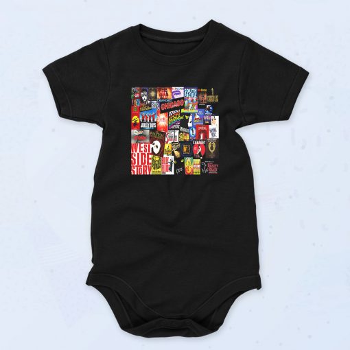 Black Broadway Collage Funny Baby Onesie