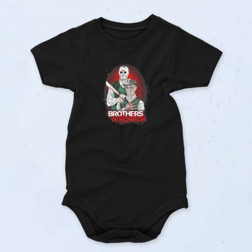 Black Brothers Of Horror Jason And Freddy Krueger Funny Baby Onesie