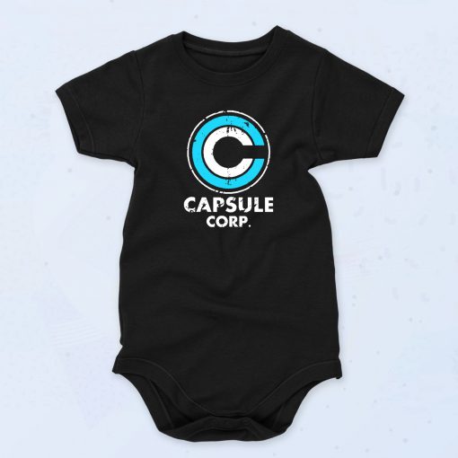 Black Capsule Corp Dragon Ball Funny Baby Onesie