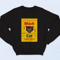 Black Cat Fireworks Fashionable Sweatshirt