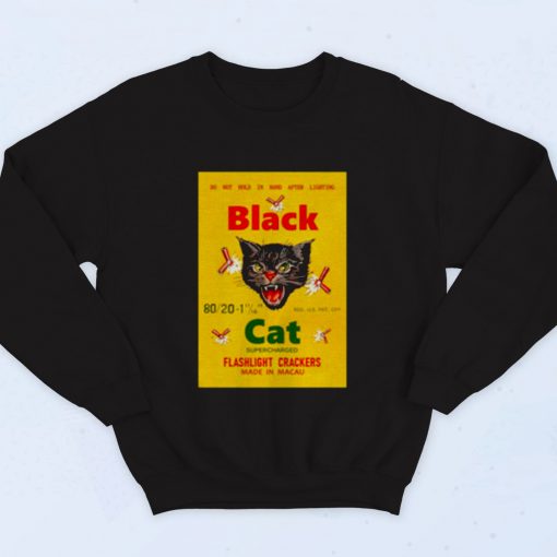 Black Cat Fireworks Fashionable Sweatshirt