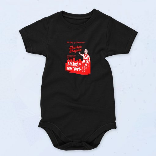 Black Charles Chaplin King In New York Funny Baby Onesie