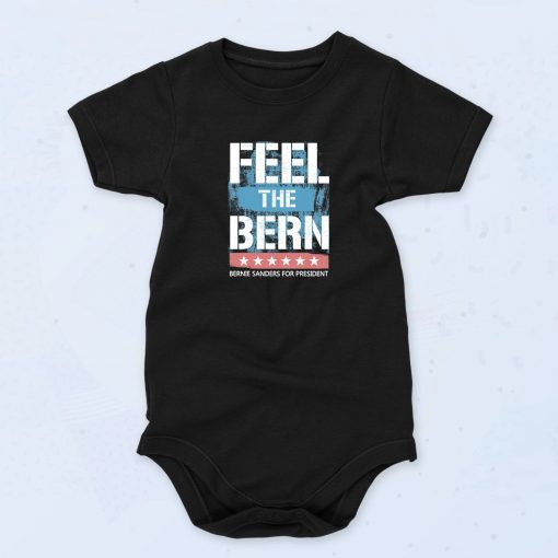 Black Feel The Bern Bernie Funny Baby Onesie