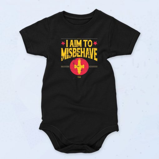 Black I Aim To Misbehave Funny Baby Onesie