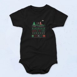 Black I Want To Believe Santa Merry X Mas Funny Baby Onesie