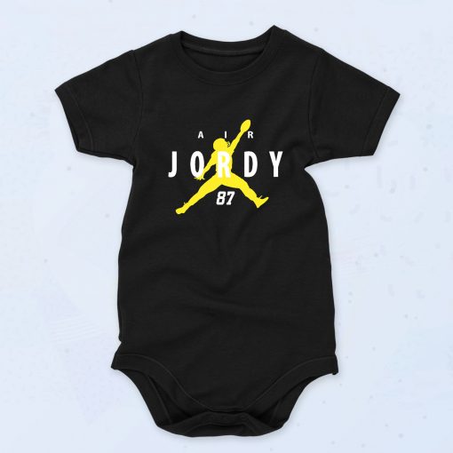 Black Jordy Jordan Air Funny Baby Onesie