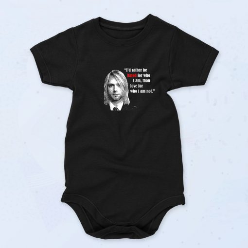 Black Kurt Cobain Quotes Funny Baby Onesie