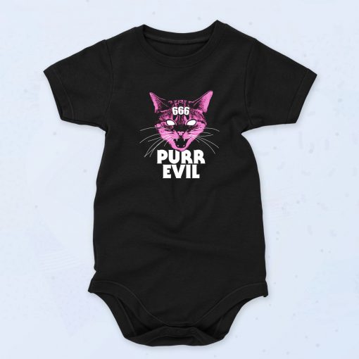 Black Meow Purr Evil Funny Baby Onesie