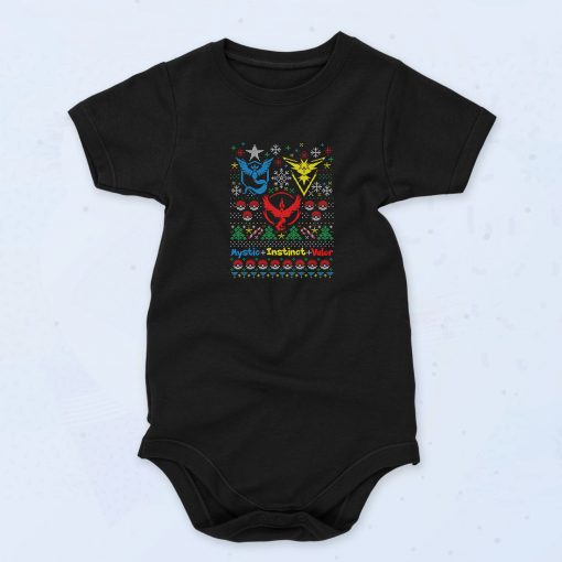 Black Pokemon Trainer Team Ugly Sweater Funny Baby Onesie