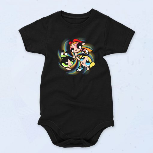 Black Power Puff Girls In Action Funny Baby Onesie