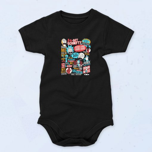 Black Rick And Morty Collage Funny Baby Onesie