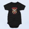 Black Skull Flame My Heart Wiil Go On Funny Baby Onesie