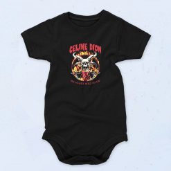 Black Skull Flame My Heart Wiil Go On Funny Baby Onesie