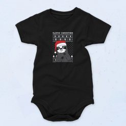 Black Slothy Christmas Funny Baby Onesie