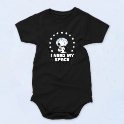 Black Snoopy Space Funny Baby Onesie