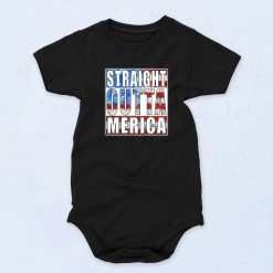 Black Straight Outta Merica Funny Baby Onesie