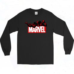 Deadpool Marvel Logo 90s Long Sleeve Style