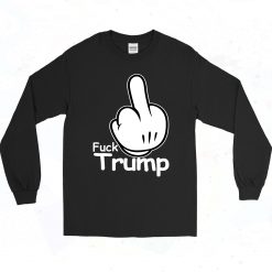 Fuck Trump Mickey Mouse Hand 90s Long Sleeve Style