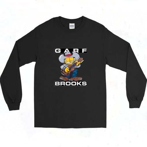 Garth Brooks X Garfield Garf Brooks Vintage Cartoon T Shirt 90s Long Sleeve Style