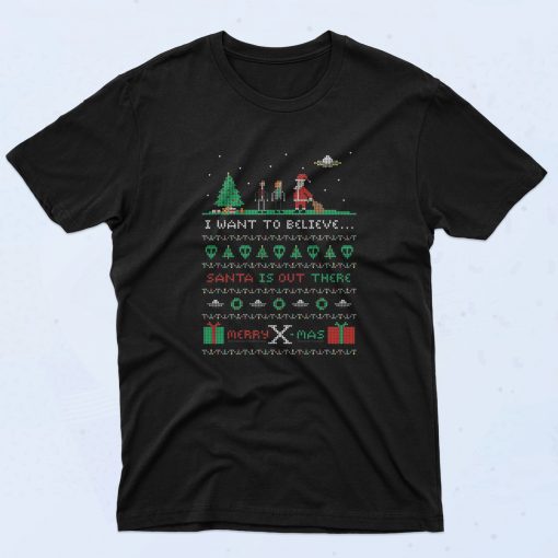 I Want To Believe Santa Merry X Mas Authentic Vintage T Shirt