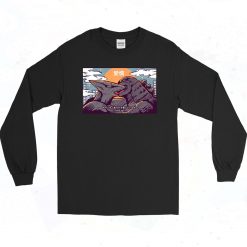 Kaiju Kiss Godzilla 90s Long Sleeve Style