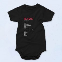 Kendrick Lamar Damn Songlist Baby Onesies Style