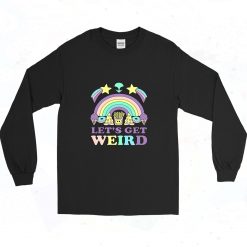 Lets Get Weird Alien Pizza Rainbow 90s Long Sleeve Style