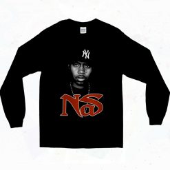 Nas Black Rapper 90s Long Sleeve Style