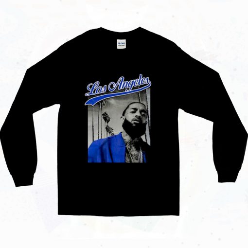 Nipsey Hussle Blue Los Angeles 90s Long Sleeve Style