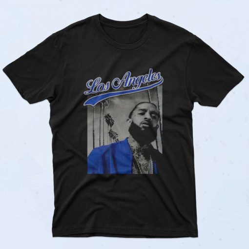 Nipsey Hussle Blue Los Angeles 90s T Shirt Style